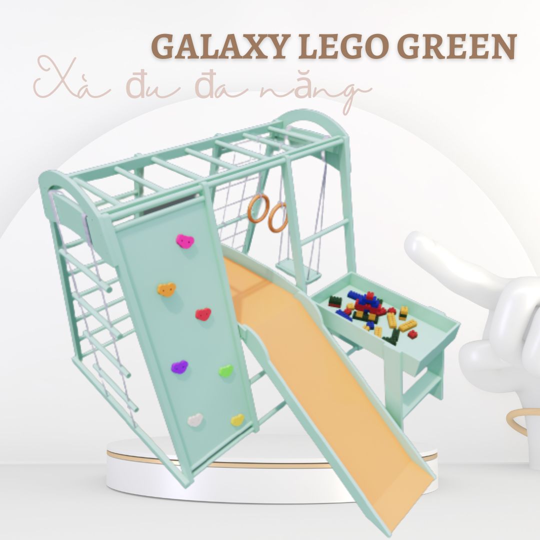 Xà đu đa năng Galaxy lego _ Chất liệu gỗ tự nhiên dây thừng lõi thep nhập khẩu cực chất