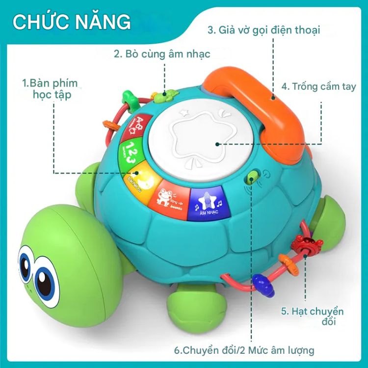 Đồ Chơi Hình Rùa Âm Nhạc Cho Bé 6 – 18 Tháng DCANKB08 – Vừa chơi, vừa học, vừa khám phá