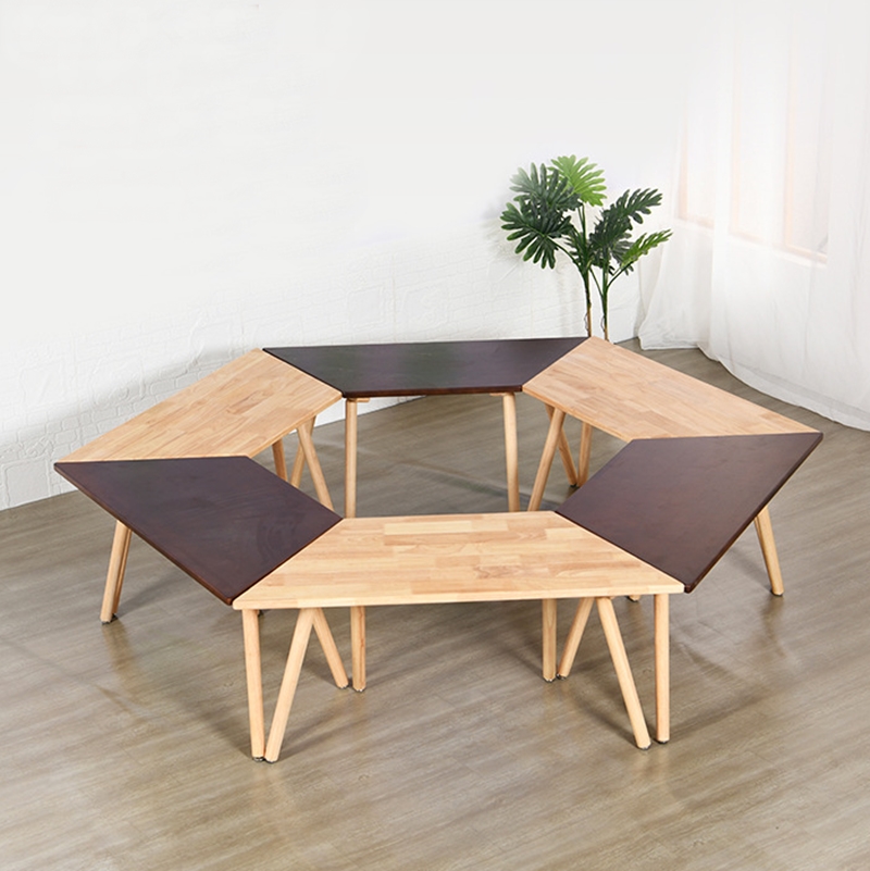 Bộ Bàn gỗ mầm non KBBGMN17 hình đa hình kids table chất gỗ tự nhiên cao cấp cho bé