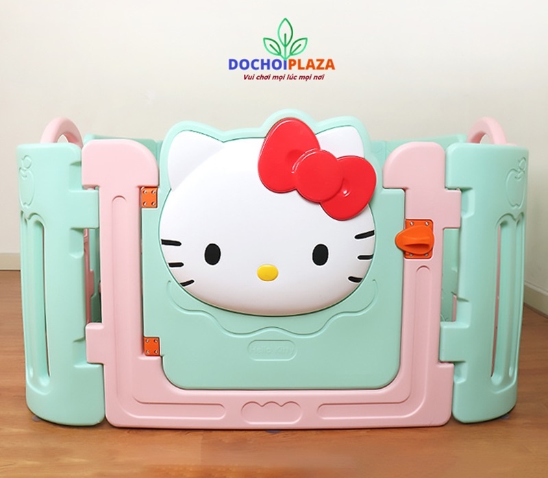 Cũi Quây bóng bằng nhựa  Size 225x118x68 Cm Mầu hồng Mèo Kitty new