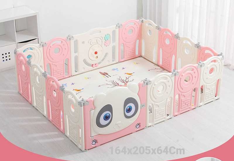 Khung quây Cũi quây bóng gấu trúc panda 16+2 KBKTC04 164x204x64 Cm Cao cấp cho bé