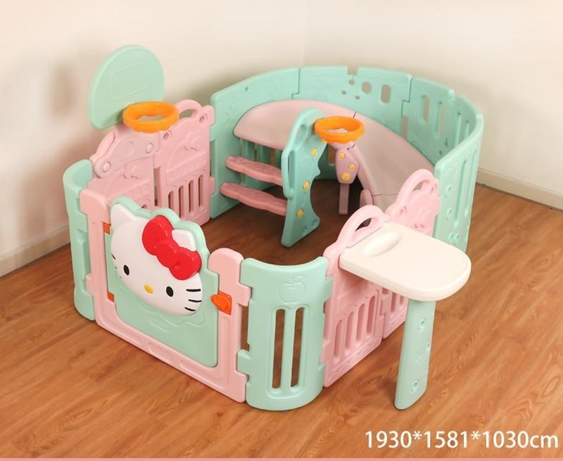 Khung Quây cũi quây bóng bằng nhựa Size 193x158x68 Cm Mầu hồng Mèo Kitty new