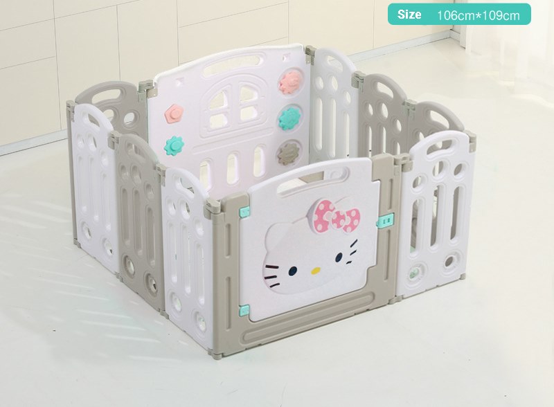 Khung quây Cũi quây bóng mèo kitty 8+2 KBKTK01 Size106x109x64 Cm Cao cấp cho bé