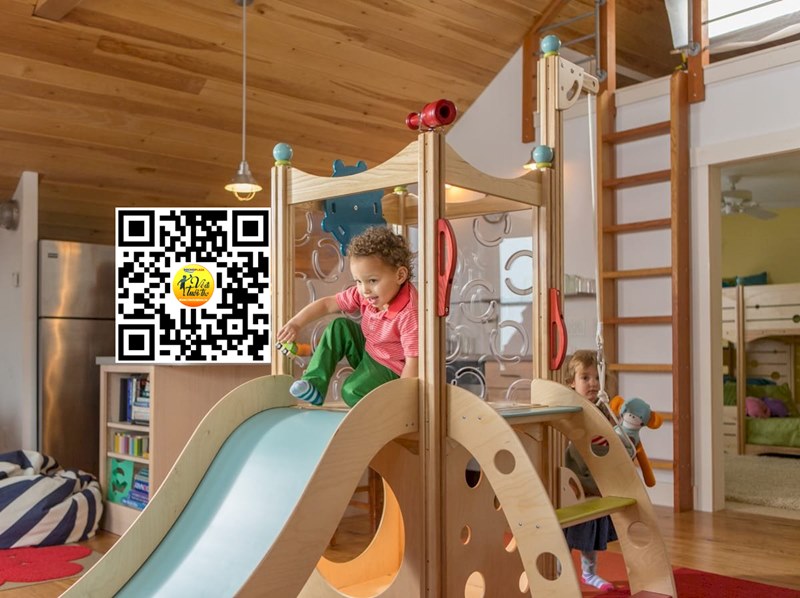Bộ nha khối cầu trượt gỗ cao cấp Size 215x200x220 Cm Home Playest Kids Wood Slide