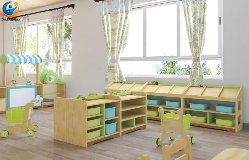 Nội Thất Trường Mầm Non – Tủ Kệ Gỗ Đa Năng