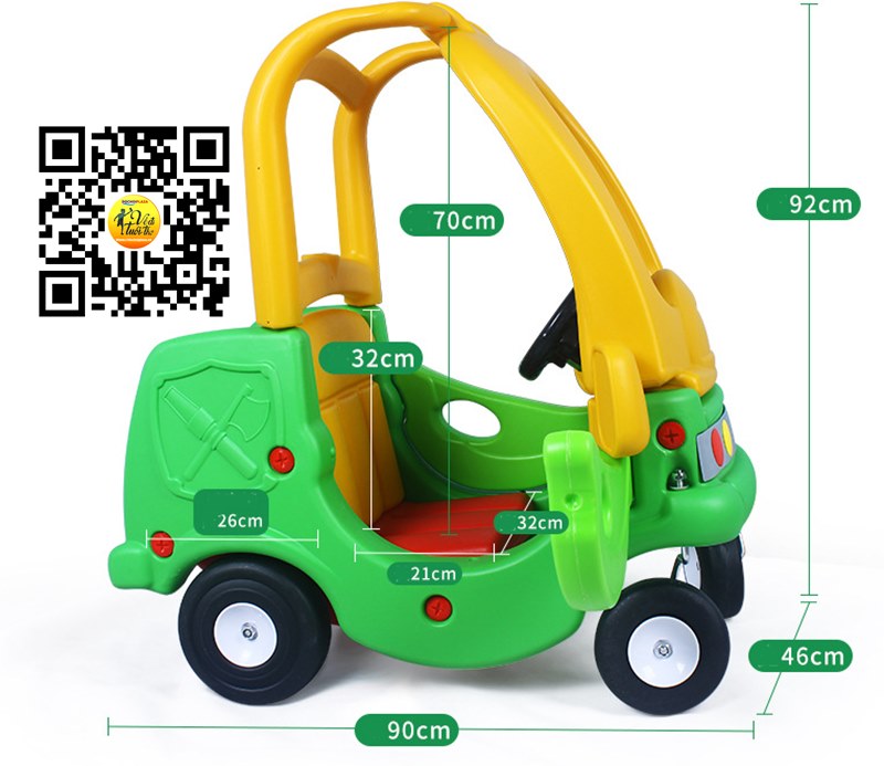 Xe chòi chân ô tô  Size Lớn 90*92*46CM Nhựa HDPE cao cấp dành cho bé khu vui chơi
