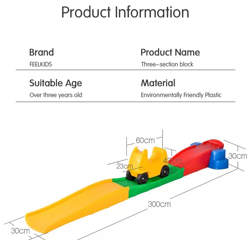 Bộ xe trượt dốc cho bé bằng nhựa HDPE cao cấp chuẩn châu âu Size:300*65*75cm