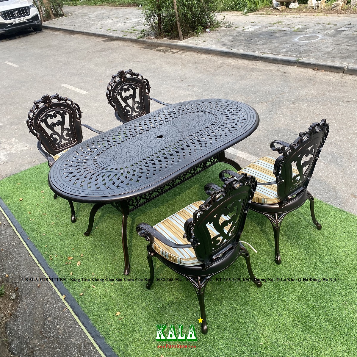 Bộ bàn ghế nhôm đúc sân vườn BGND-OV10518VMCT