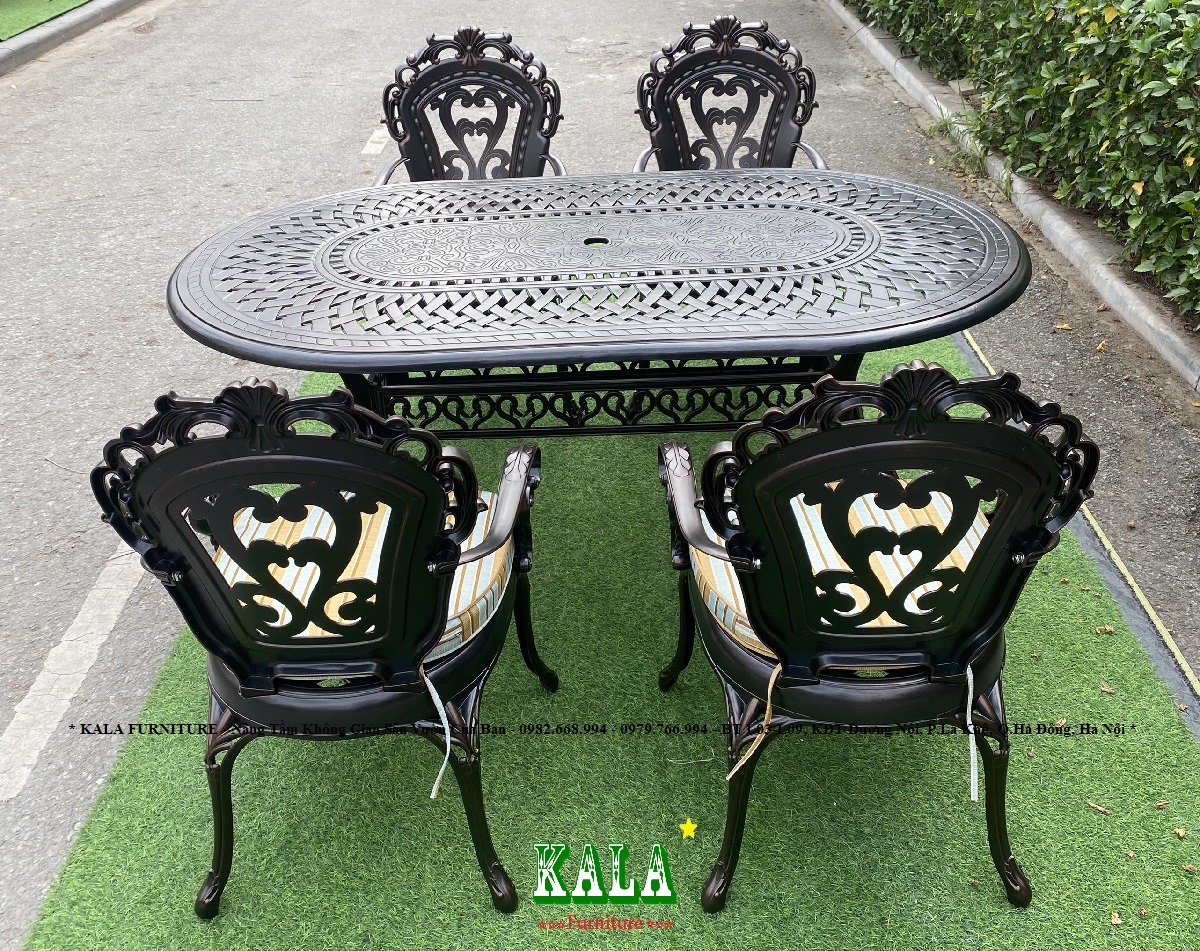 Bộ bàn ghế nhôm đúc sân vườn BGND-OV10518VMCT