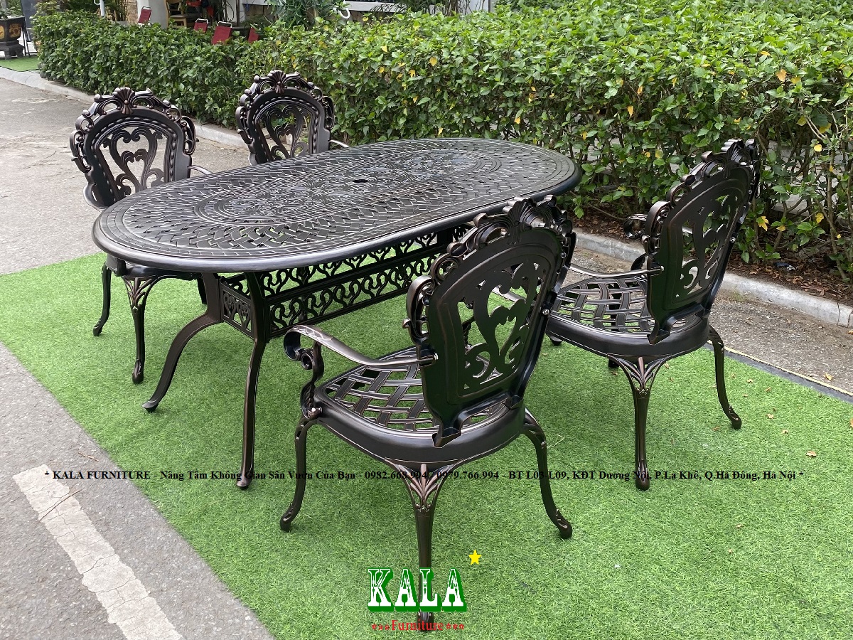 Bộ bàn ghế nhôm đúc sân vườn BGND-OV10518VMCT