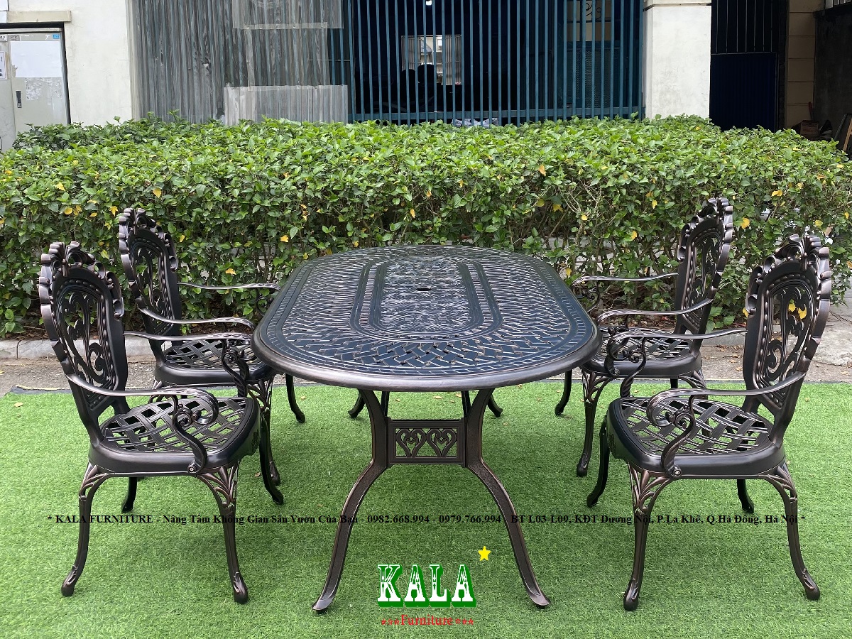Bộ bàn ghế nhôm đúc sân vườn BGND-OV10518VMCT