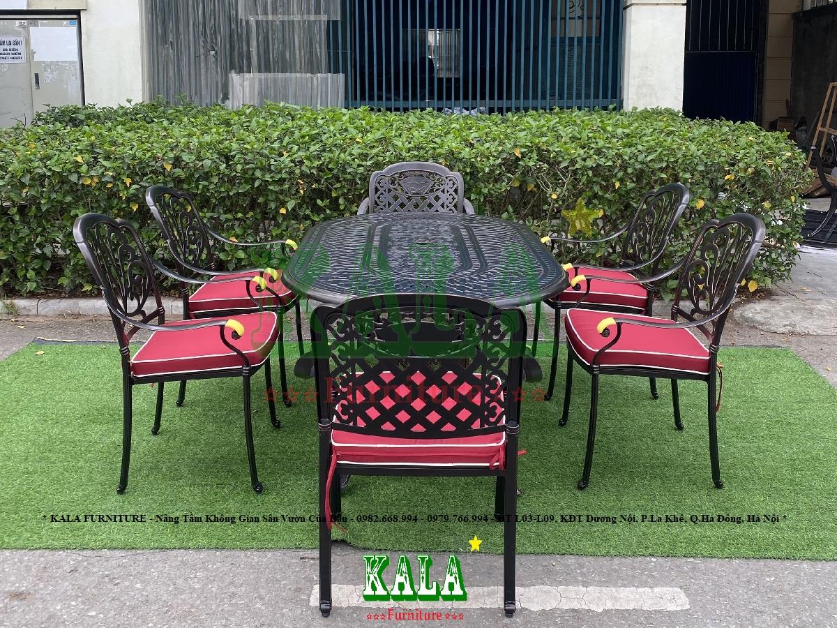 Bộ bàn ghế sân vườn nhôm đúc BGND-OV105210HS