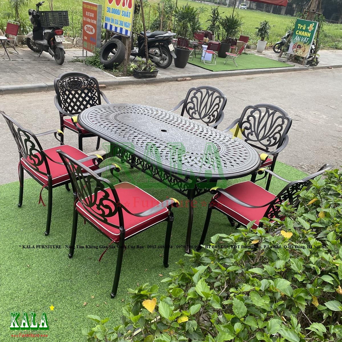 Bộ bàn ghế sân vườn nhôm đúc BGND-OV105210HS