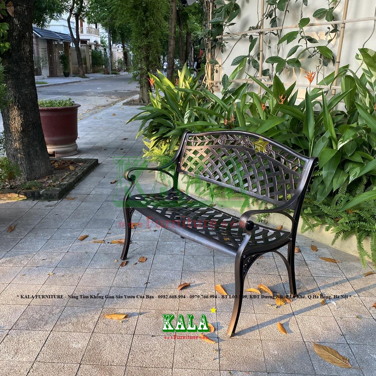 Ghế băng nhôm đúc sân vườn 1m