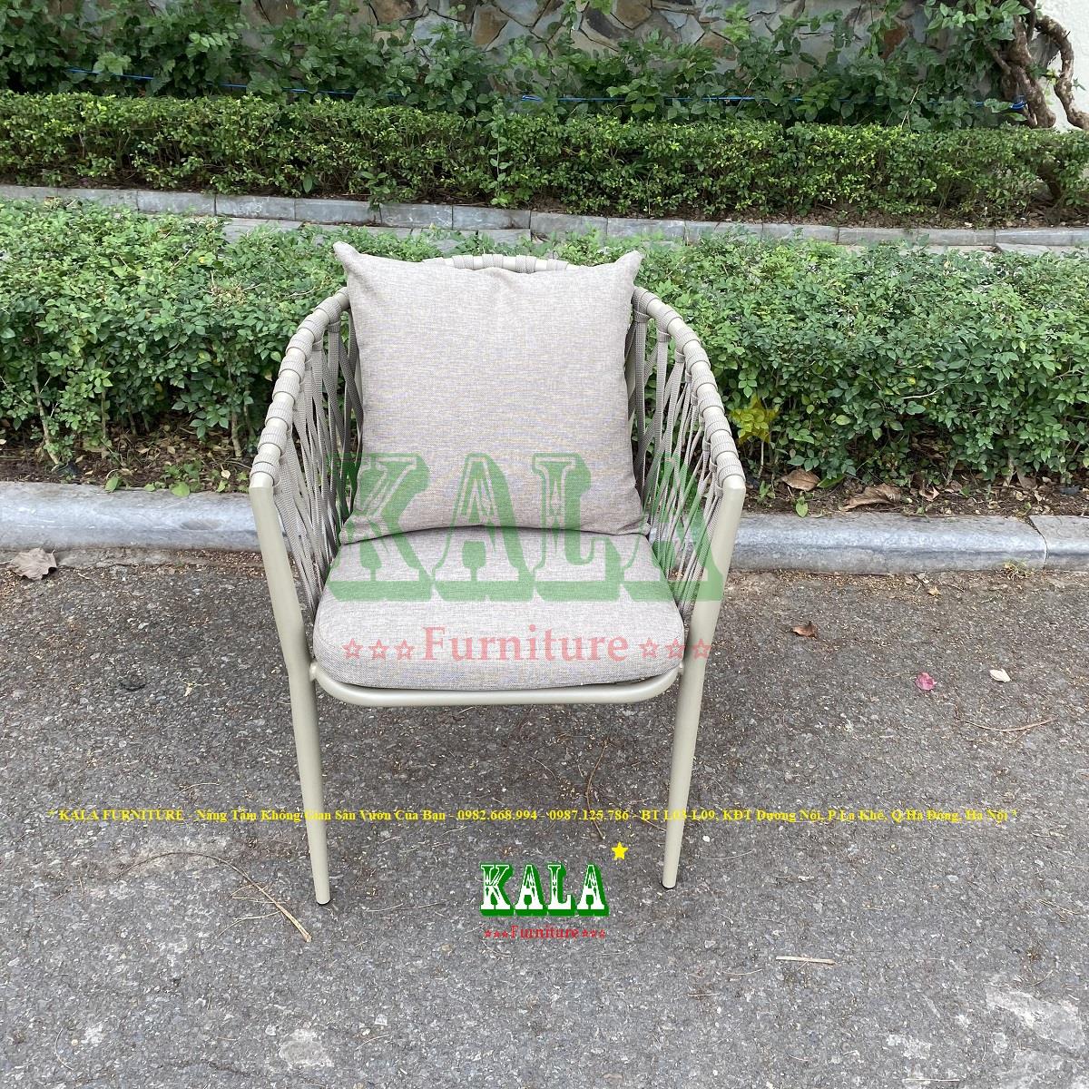 Ghế nhôm dây dù Aluminum màu trắng