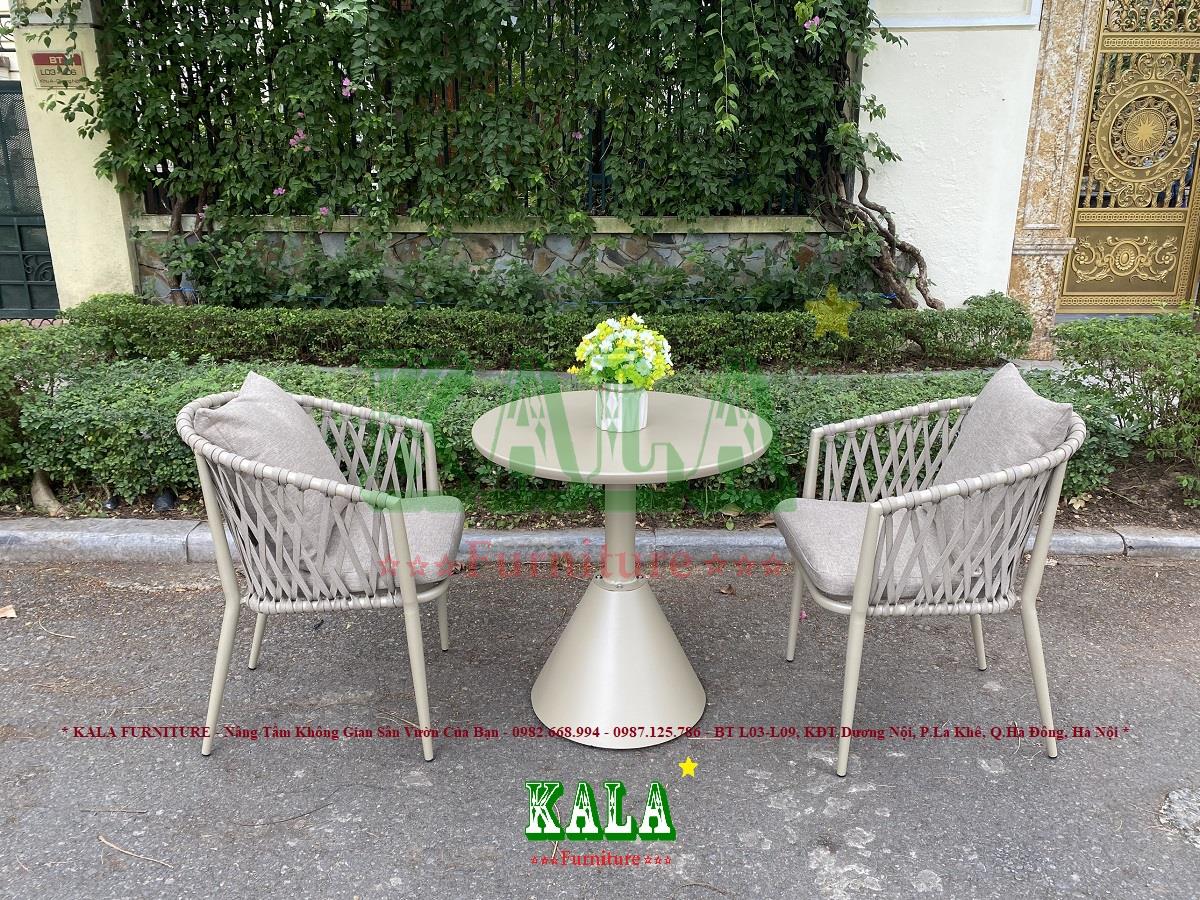 Bộ bàn ghế khung nhôm dây dù BG-DD03