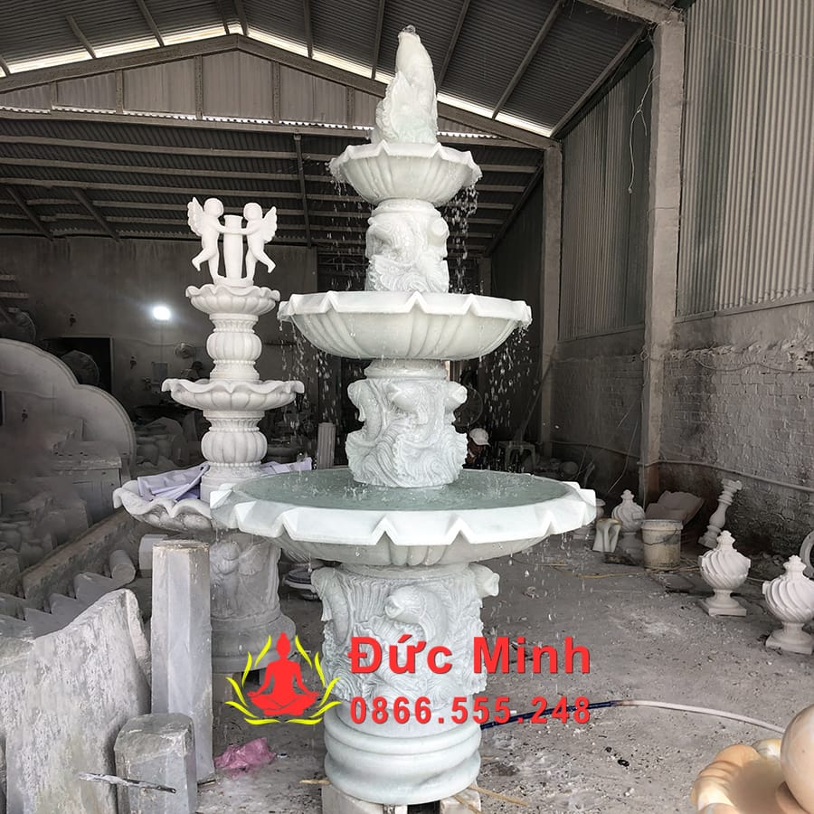 Đài Phun Nước Cá Chép Đá Cẩm Thạch Đẹp