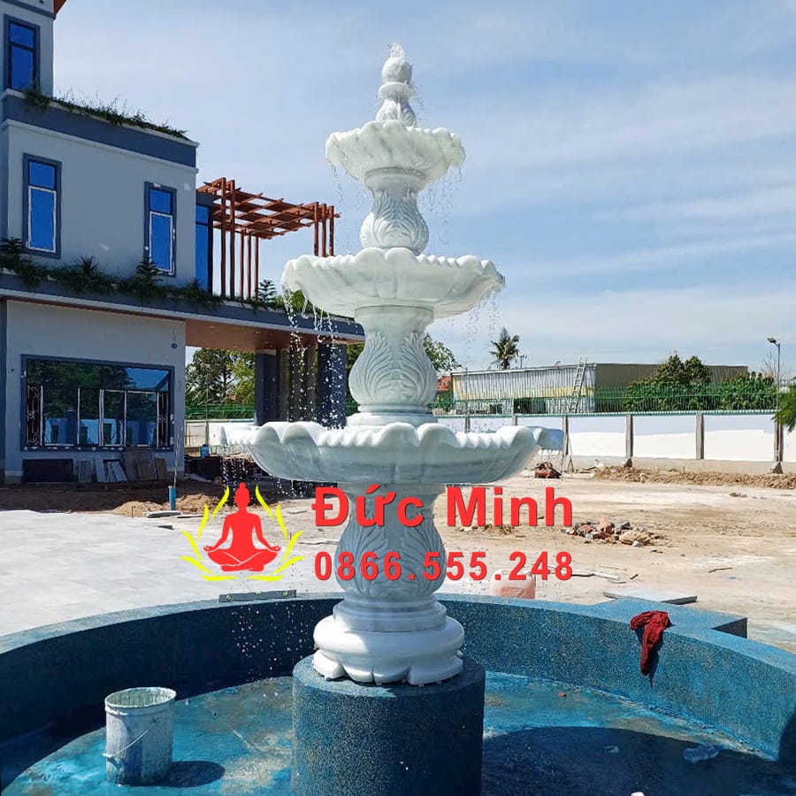 Đài Phun Nước Đá 3 Tầng Đẹp Để Sân Vườn