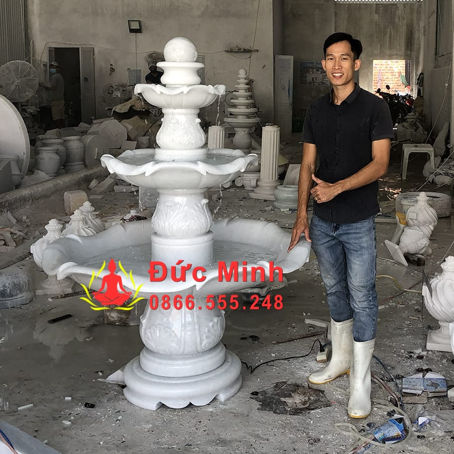 Đài Phun Nước Đá Cẩm Thạch Nguyên Khối