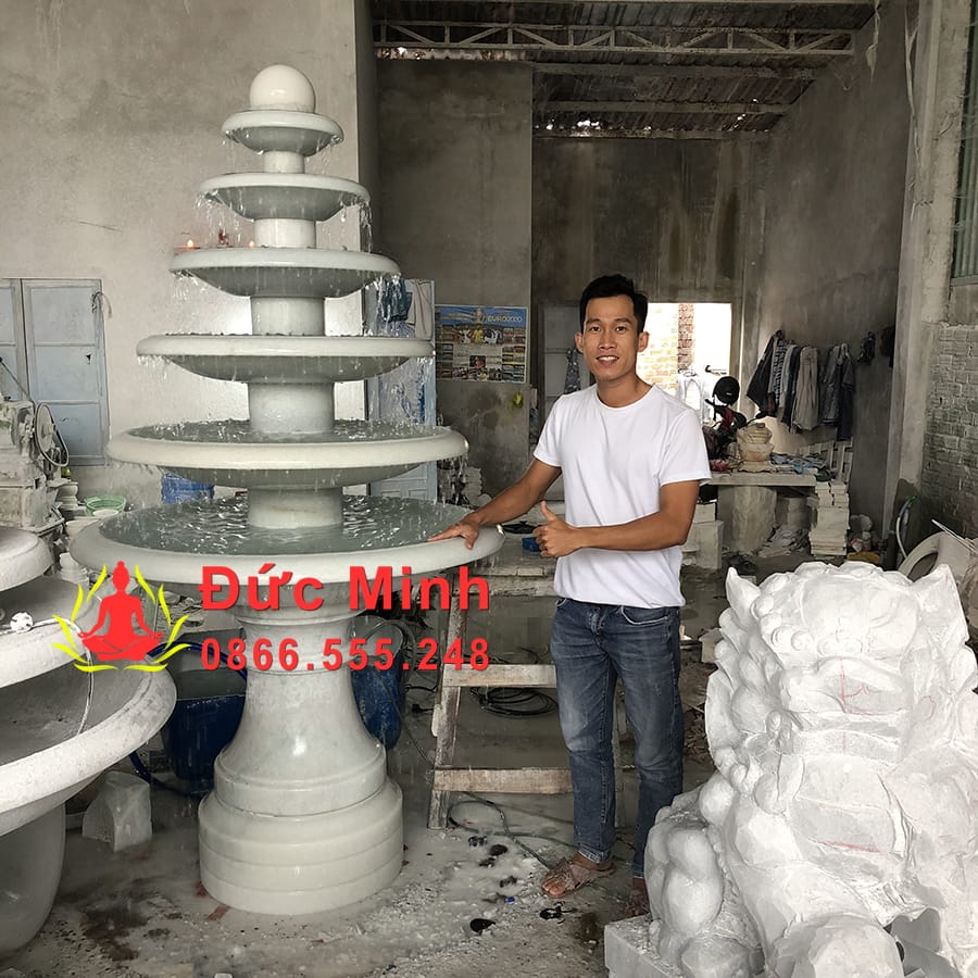 Đài Phun Nước Đá Luân Hồi Để Sân Vườn Đẹp