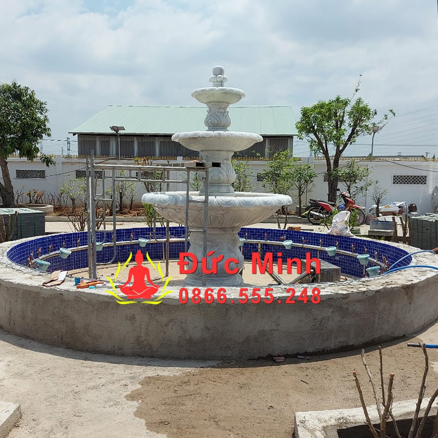 Hoàn Thiện Đài Phun Nước Đá Phong Thủy Cao 3m Tại Bình Phước