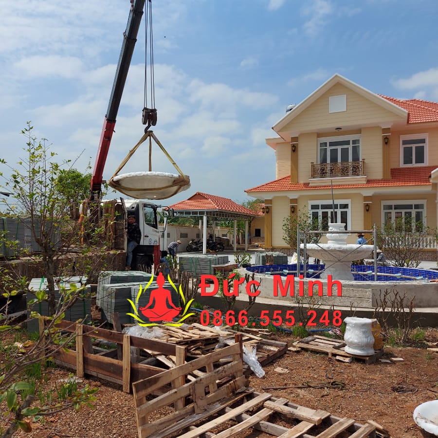 Lắp Đặt Đài Phun Nước Đá Phong Thủy Cao 3m Tại Bình Phước