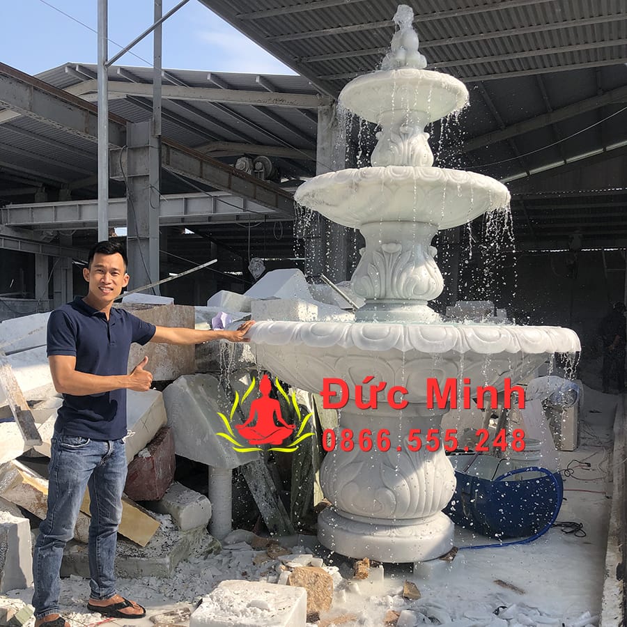 Đài Phun Nước Đá Phong Thủy Cao 3m Tại Bình Phước