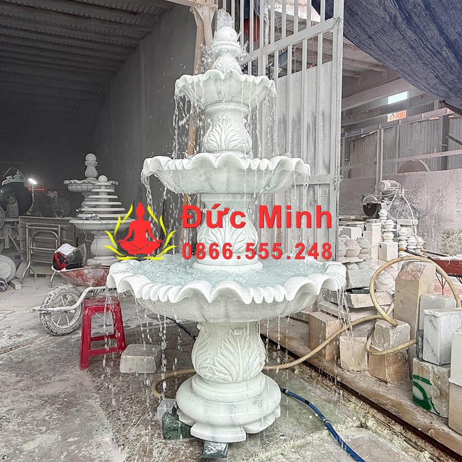 Đài Phun Nước Đá Trắng Để Sân Vườn Đẹp Tại Hà Nội