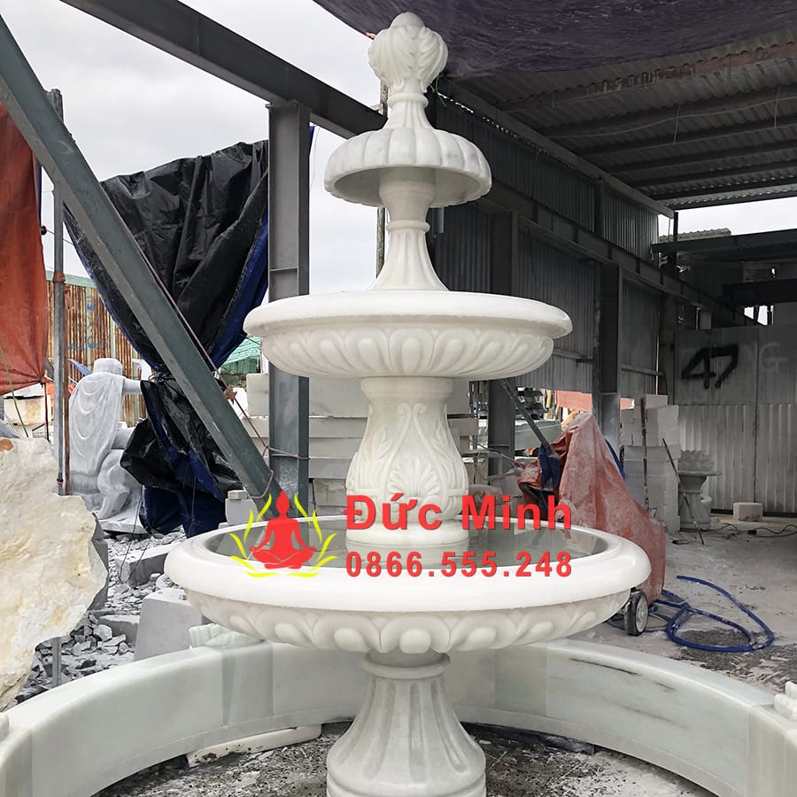 Đài Phun Nước Nghệ Thuật Đá Phong Thủy Kèm Hồ Đẹp