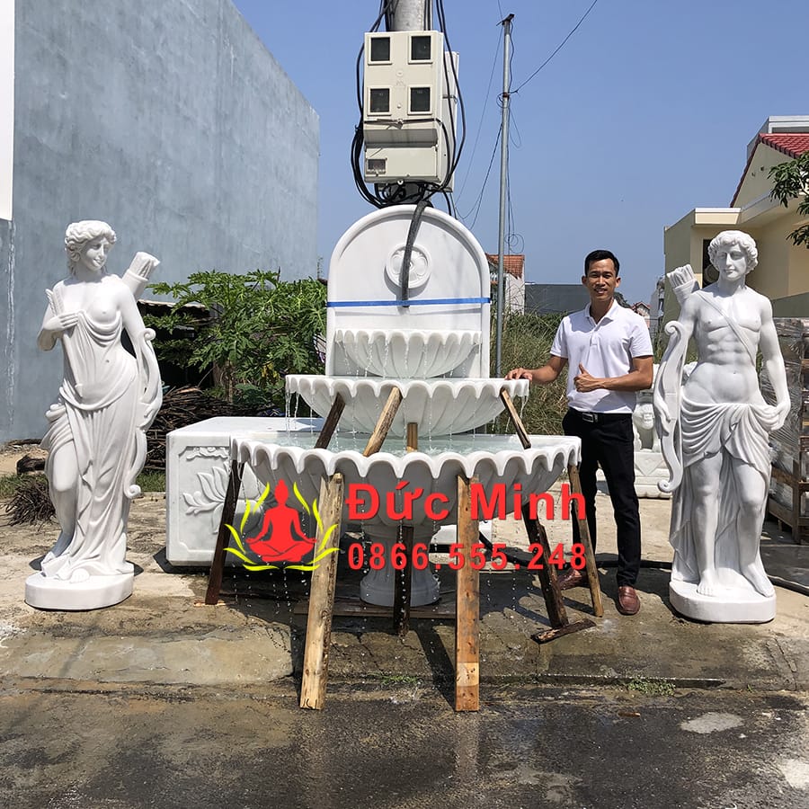 Đài Phun Nước Đá Trắng Áp Tường Đẹp Về Hà Nam