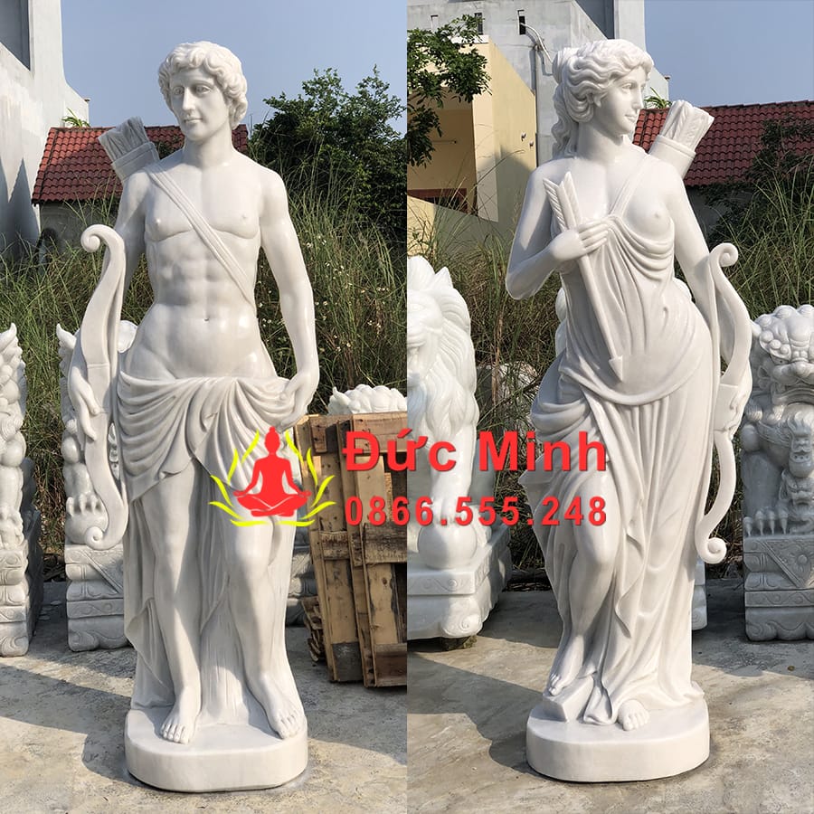 Bộ đôi tượng các vị thần bằng đá đẹp cao 2m