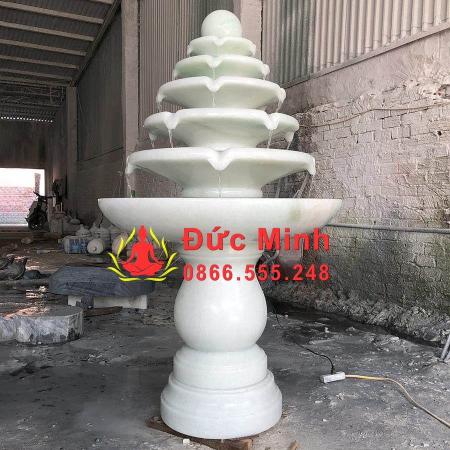 Đài Phun Nước Đá Trắng Luân Hồi Đẹp