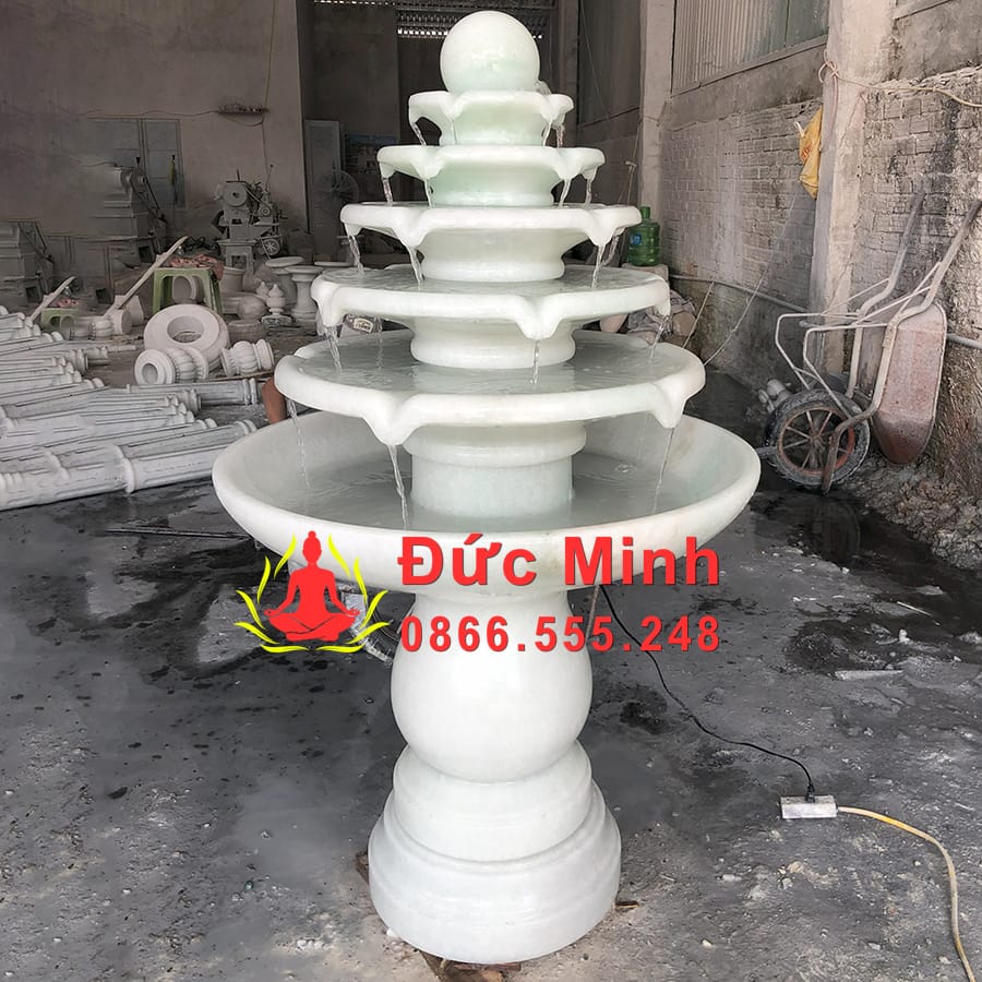 Đài Phun Nước Đá Trắng Luân Hồi Đẹp