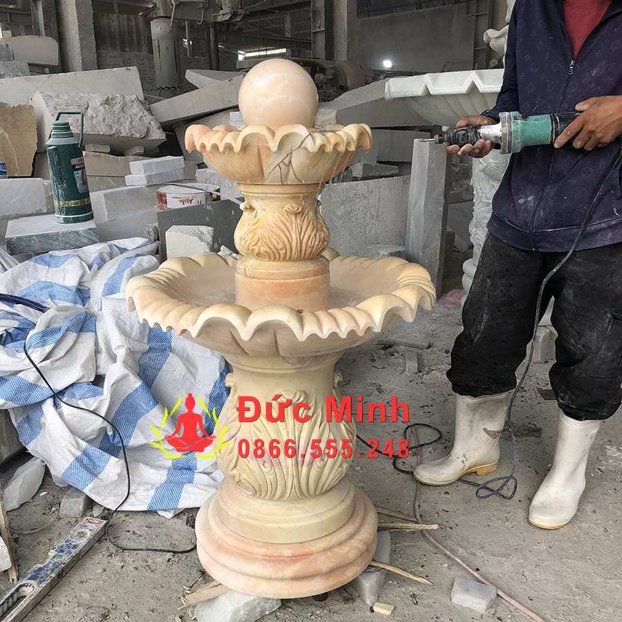 Đài Phun Nước Mini Đá Vàng Phong Thủy