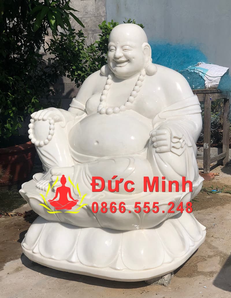 Tượng Di Lặc Đá Cẩm Thạch Trắng Non Nước Đẹp Cao 1m2