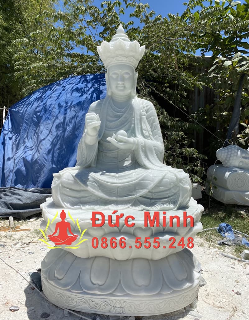 Tượng Địa Tạng Đá Cẩm Thạch Cao 1m