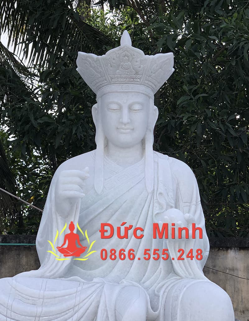 Tượng Địa Tạng Tọa Sen Đá Non Nước Nguyên Khối