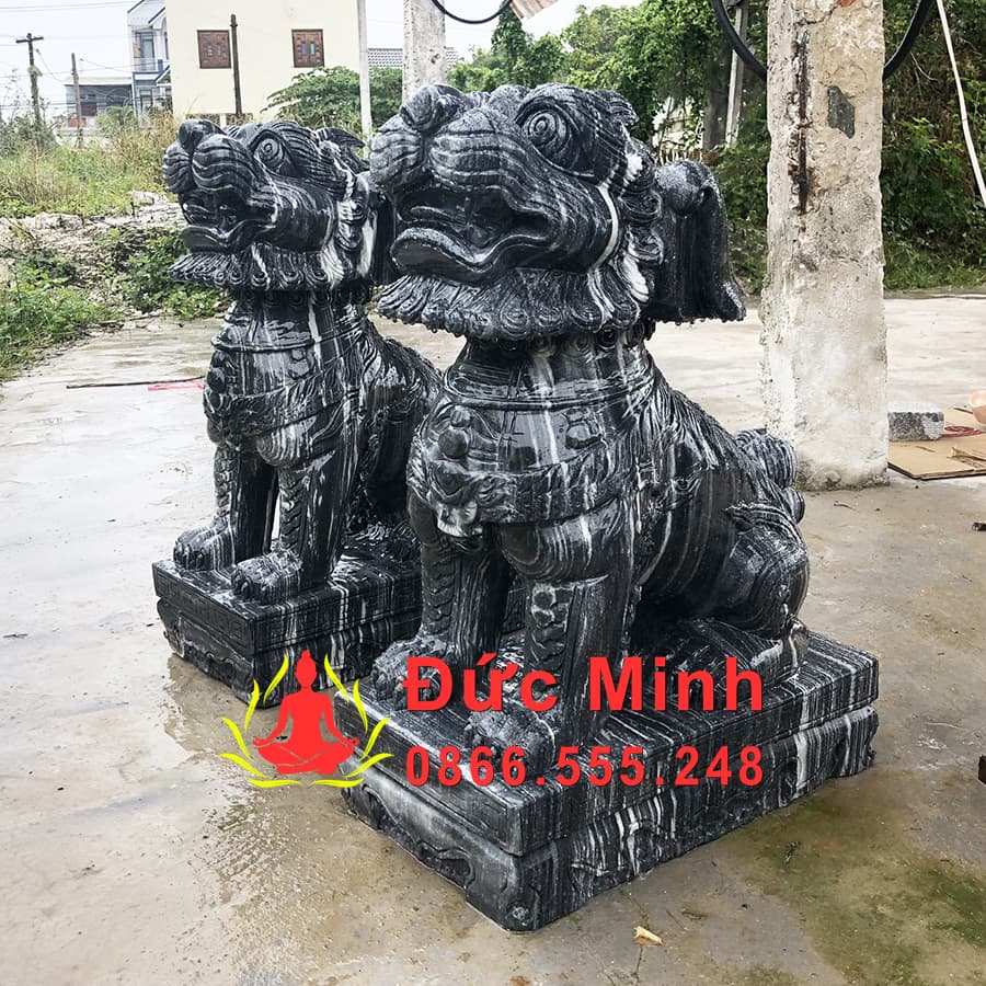 Tượng Nghê Đá Đen Đẹp Nguyên Khối