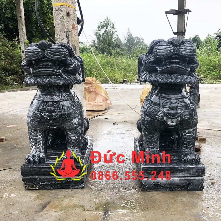 Tượng Nghê Đá Đen Đẹp Nguyên Khối