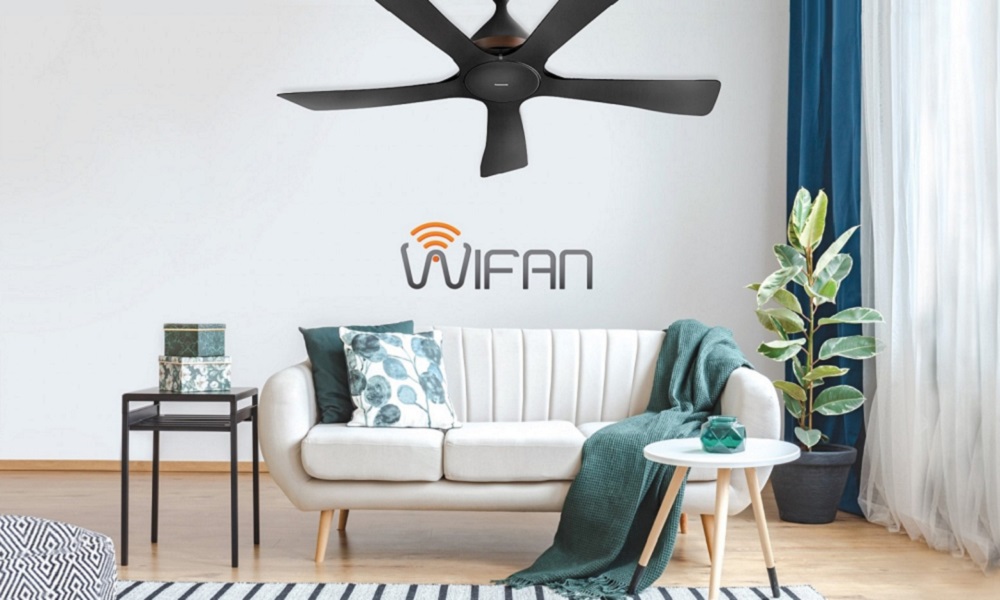 Không gian phòng khách trở nên sang trọng hơn nhờ quạt trần 5 cánh Panasonic F-60DHN