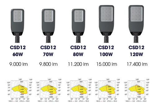 Đèn LED Chiếu Sáng Đường 60W-80W Rạng Đông CSD12