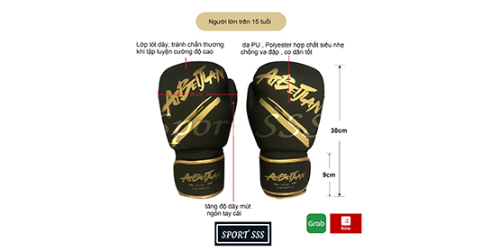 Găng tay Boxing  - Võ thuật - Đấm bốc ABJ chuyên nghiệp - phong trào Nam - Nữ - Trẻ Em cao cấp nhiều phiên bản