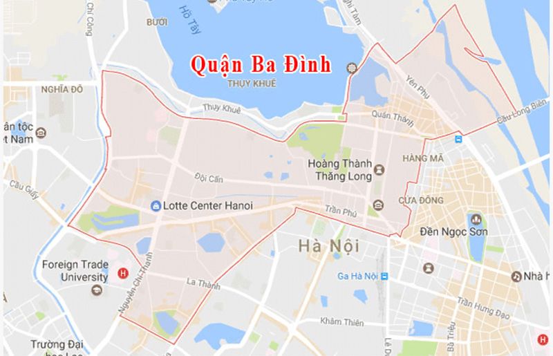 Khu vực quận Ba Đình