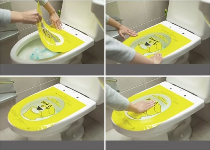 Sử dụng miếng dán thông tắc bồn cầu