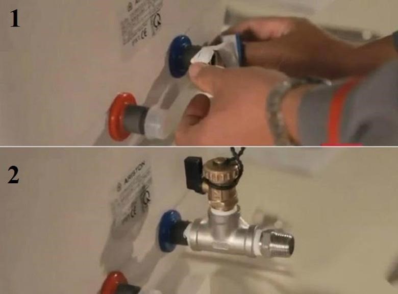 Vặn chặt lại van an toàn và van xả