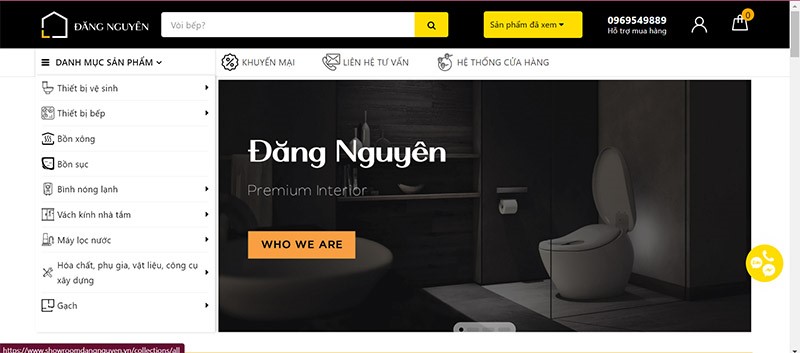 Website showroom Đăng Nguyên