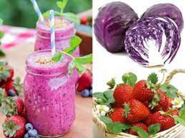 Nước ép bắp cải dâu tây