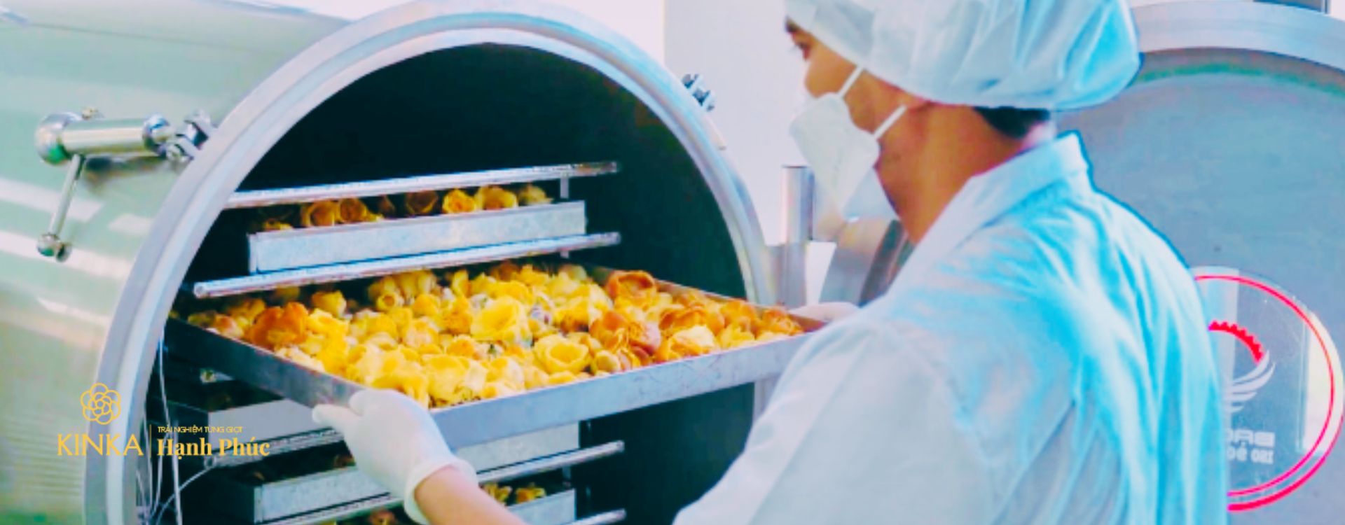 Hoa Vàng KINKA Gia Lai sử dụng phương pháp sấy thăng hoa giữ lại 95-98% dưỡng chất của Trà Hoa Vàng