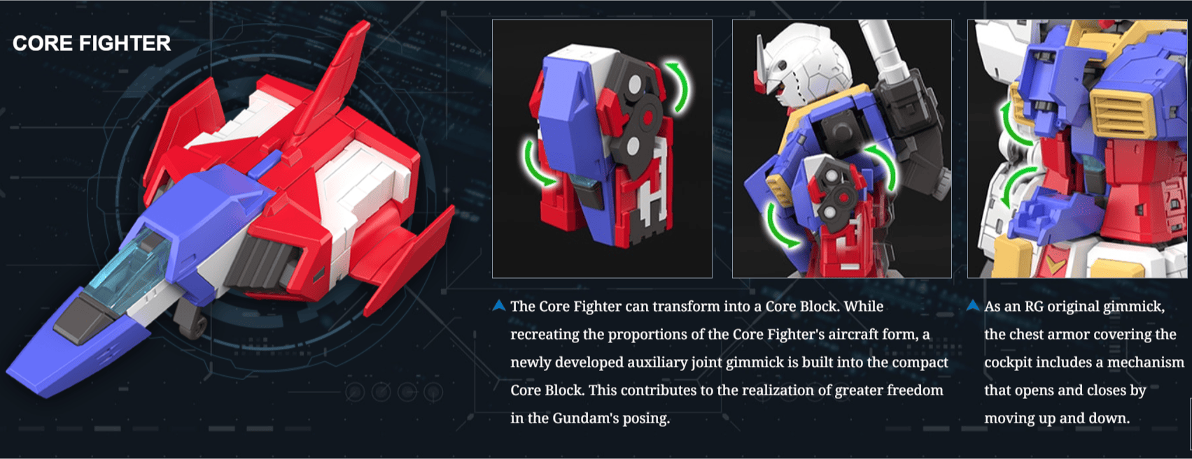 Core Fighter mô hình RG RX-78-2 VER 2.0