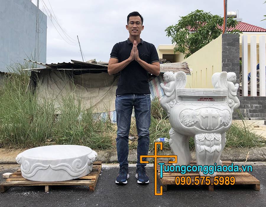 Lư Hương Công Giáo Thiên Thần Đá Non Nước